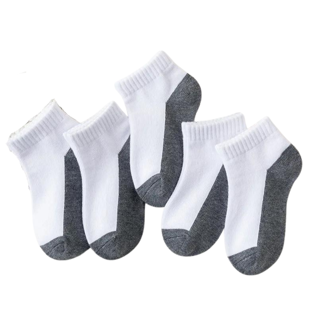 5 Paar graue Basic-Socken
