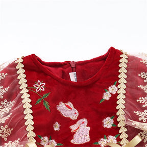 Weihnachts-Baby-Samtkleid
