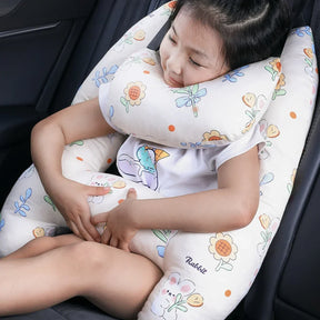Almofadas de assento de carro ultra macias com cinto seguro, adoráveis cochilos em viagem, segurança aprimorada, Amagi garante, pacote de 2