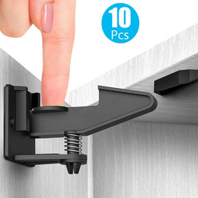 Invisible Security Drawer Lock para proteção de crianças, sem perfuração, fechaduras da porta do armário, armário, segurança do bebê, 10PCs