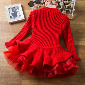 Kids Long Sleeve Wool Dress