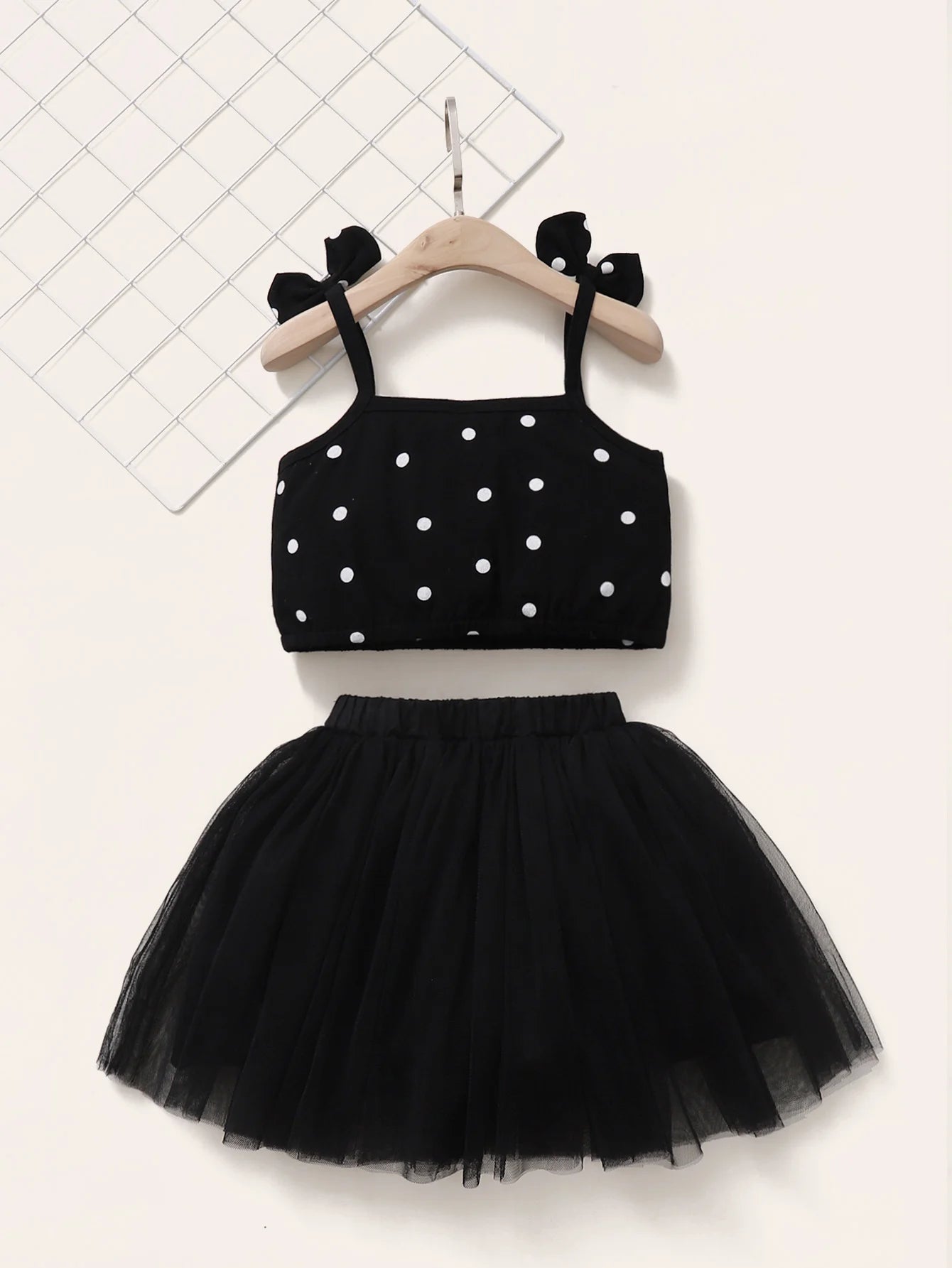 Black Tank Top and Skirt Set